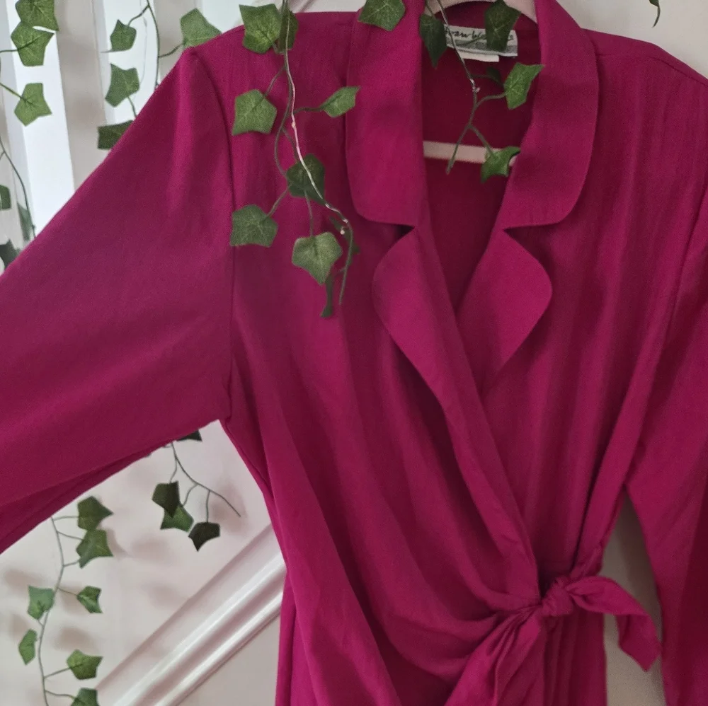 🐙VTG 80s Magenta Kulots/Dress - Picture 2 of 9